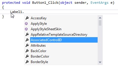Функция IntelliSense в действии 