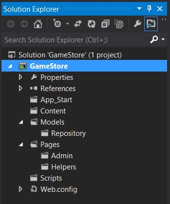 Добавление папок в проект GameStore