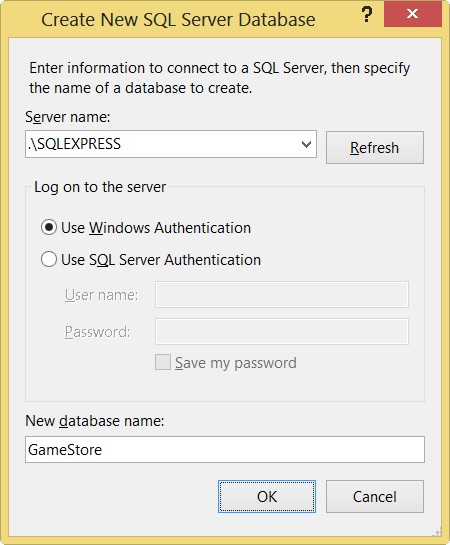Установка базы данных GameStore