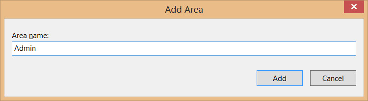Добавление области в приложение MVC