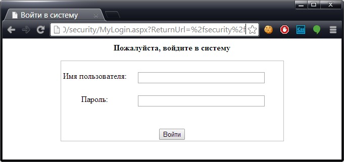 Типичная страница веб-приложения