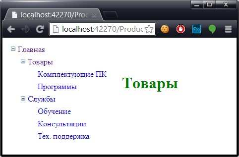 Навигация с помощью TreeView
