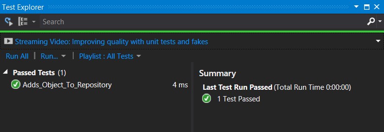Окно Test Explorer среды Visual Studio