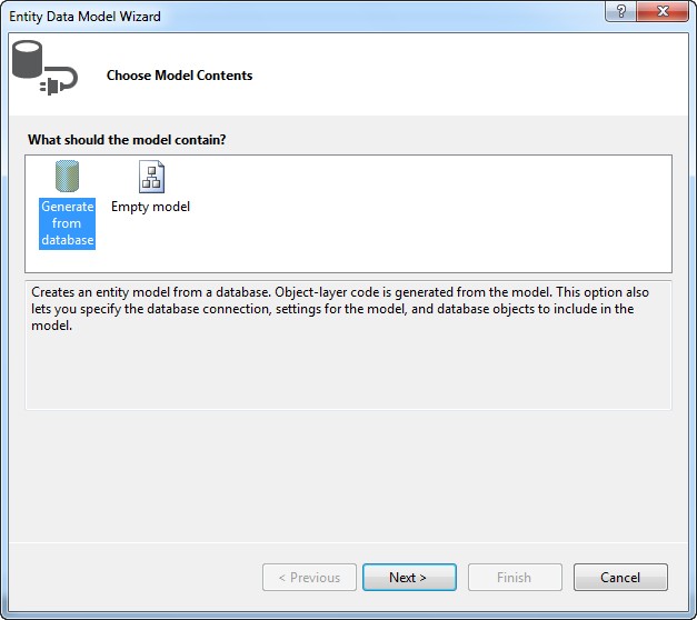 Entity Data Model Wizard