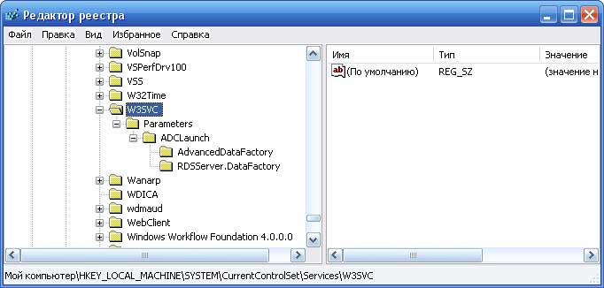 Конфигурация службы W3SVC