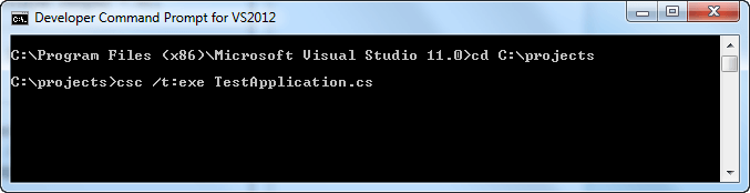 Компиляция приложения с помощью csc.exe