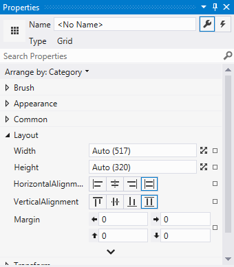 Окно Properties