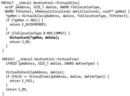 Фрагмент кода из библиотеки Non-Paged CLR Host