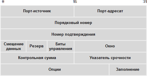 Структура заголовка TCP