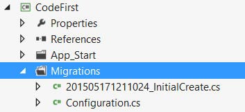 Добавление папки Migrations в проект