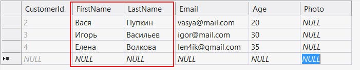 Загрузка данных из нескольких столбцов таблицы с помощью Entity Framework