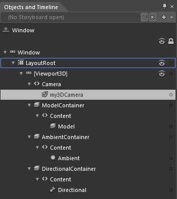Иерархическая структура элемента Viewport3D