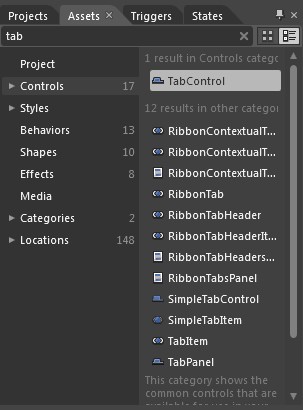 Поиск компонента TabControl