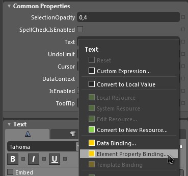 Element Property Binding