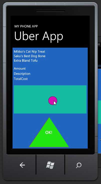 Эмулятор приложения на платформе Windows Phone 7
