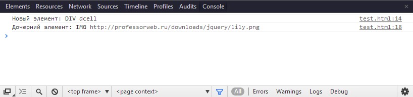 Создание элементов с использованием функции $()