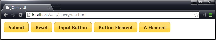 Создание стандартных кнопок jQuery UI