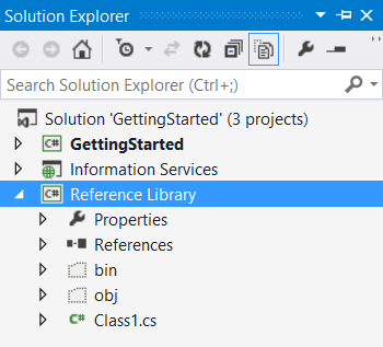 Показ скрытых файлов с помощью Solution Explorer