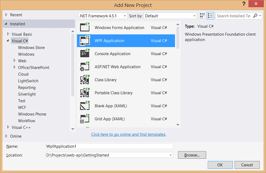 Добавление проекта в решение в Visual Studio