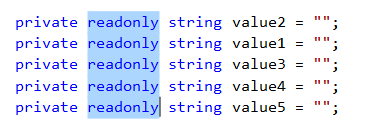 Выделение столбца кода в редакторе Visual Studio