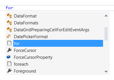 Подбор ключевых слов при вводе фразы с помощью IntelliSense