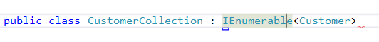 Подсветка ошибки при определении интерфейса IntelliSense