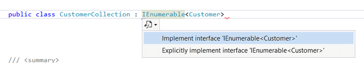 Список доступных команд для реализации интерфейса IntelliSense