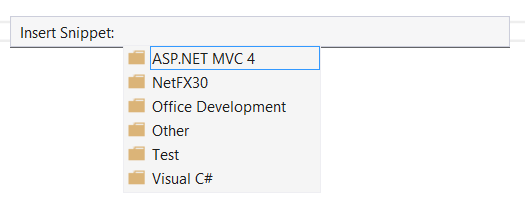 Использование сниппетов с помощью IntelliSense