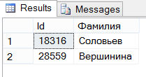 Использование предложения WITH RESULT SETS