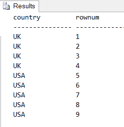 Настоящий результат вызова ROW_NUMBER в предложении SELECT
