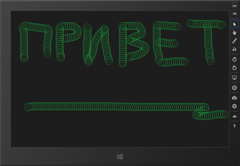 эффект спирального рисования в приложении Windows Runtime