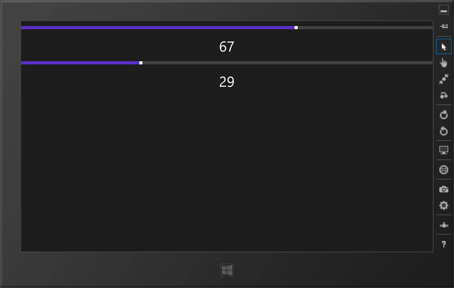 Элементы Slider в приложении Windows Runtime