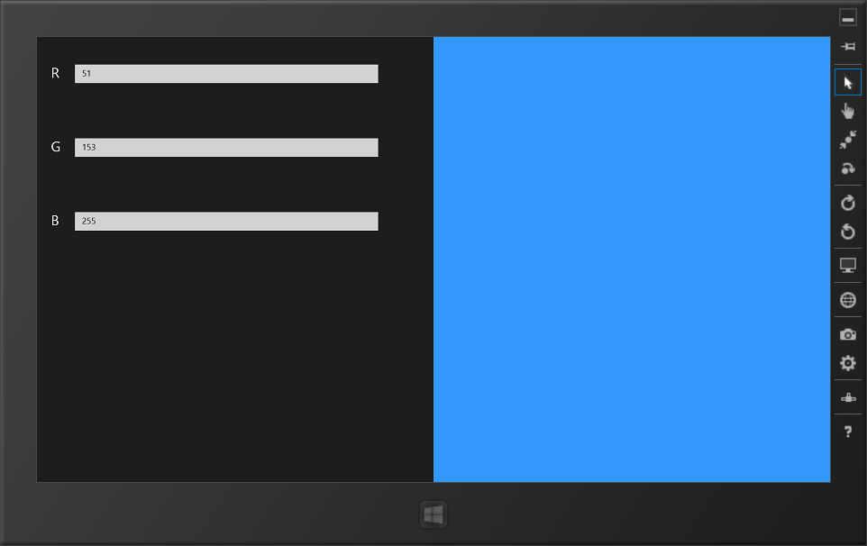 Измененная программа ColorScroll с текстовыми полями TextBox