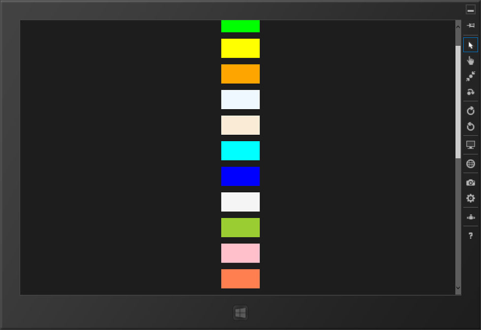 Визуализация через шаблон объектов коллекции Color